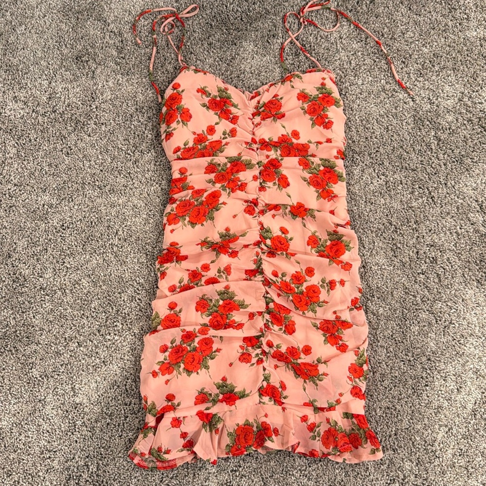 Princess Polly pink floral mini dress US size 6